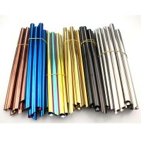 Metal Pearl Milkshake Bubble tea straw Recycle Shape top 12mm drinking straws 304 Stainless Steel brush