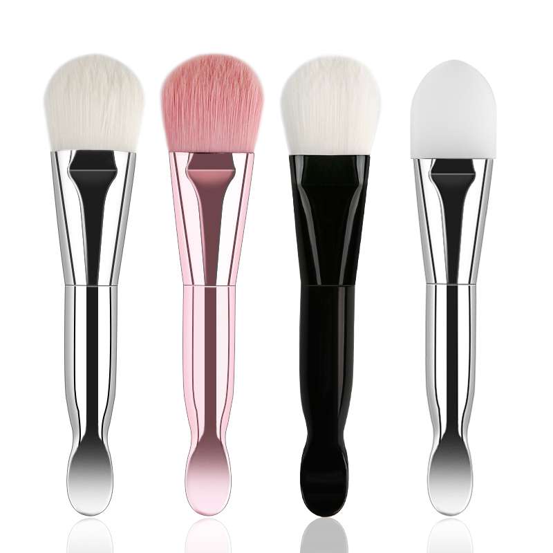 Personalized Custom Logo Pink Professional Mask Brushes with Soft Silicone Brush Head for Promotional Gift